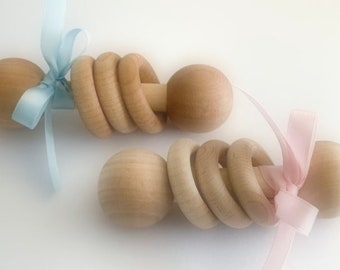 Natural Wood Toy Rattle