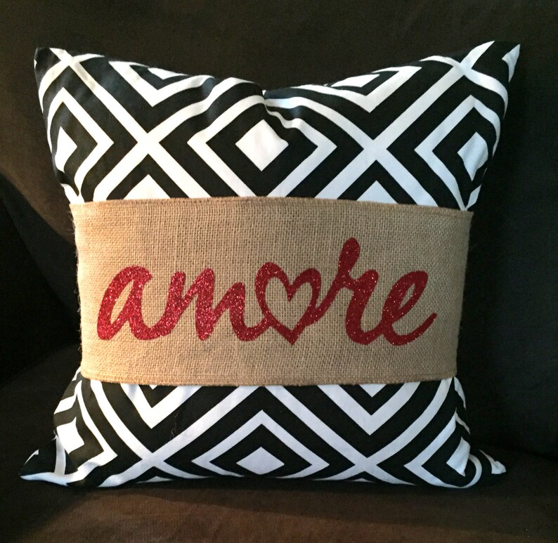 Valentine Heart Burlap Pillow Wrap/ Decorative Pillow Etsy