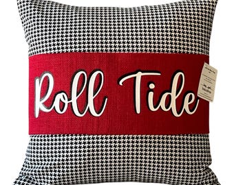 Burlap Roll Tide Pillow Band