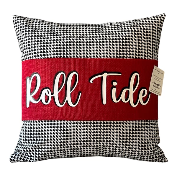 Burlap Roll Tide Pillow Band