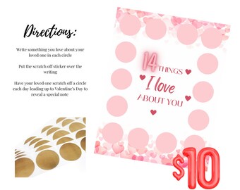 Valentine's Day Advent Calendar Scratch Off