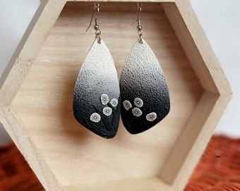 Trendy Black and white handmade polymer clay Dangle earrings