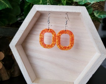 Handmade Yellow and Red Polymer clay and Resin dangle earrings