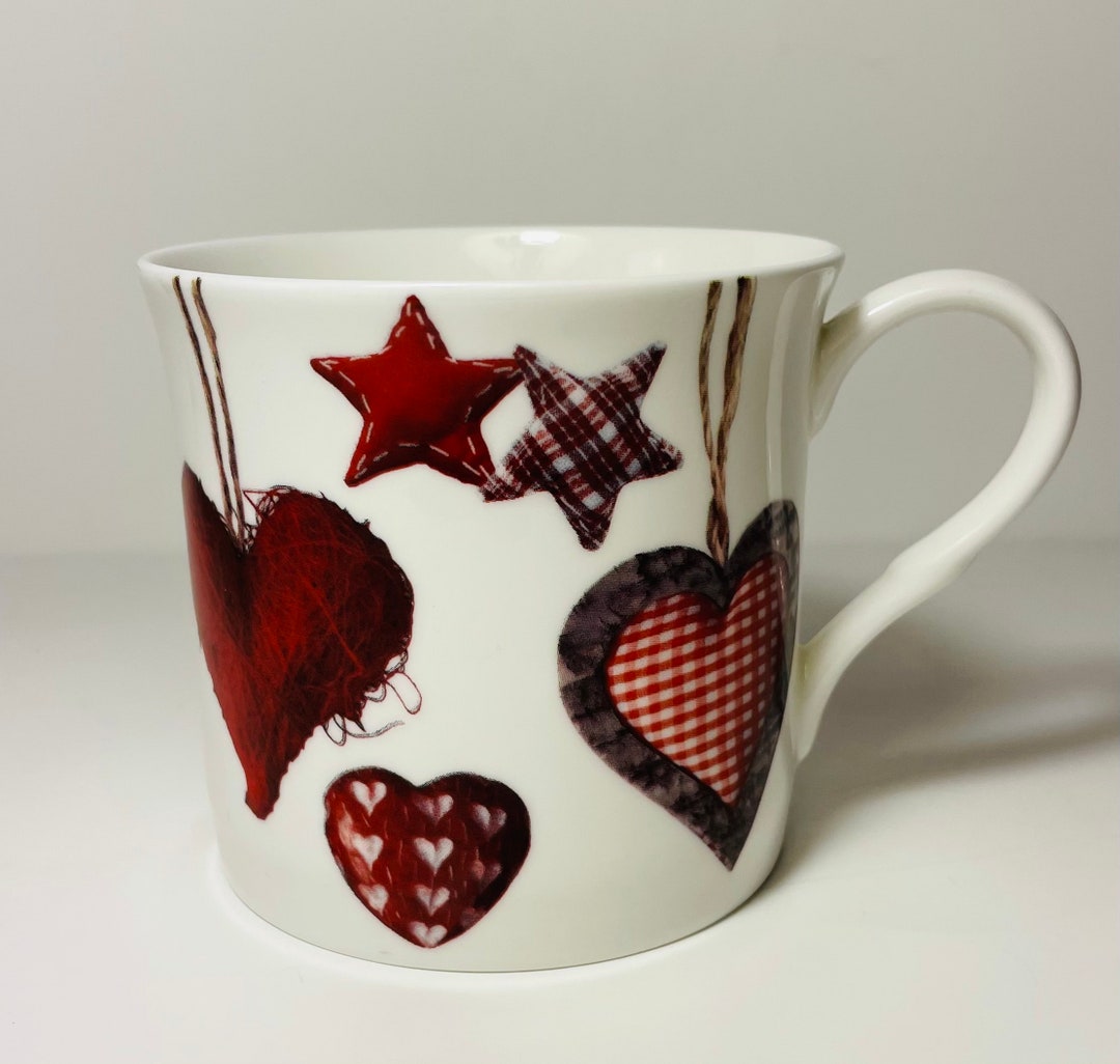 Stechcol Gracie Fine Bone China Cloth Hearts Mug Etsy
