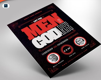 Men of God Conference Flyer Photoshop Template 5x7 and 8.5x11