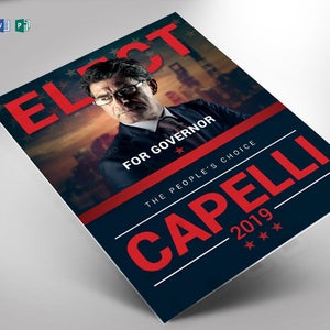 Political Flyer Template Election Publisher and Word 5x7 plus 8.5x11
