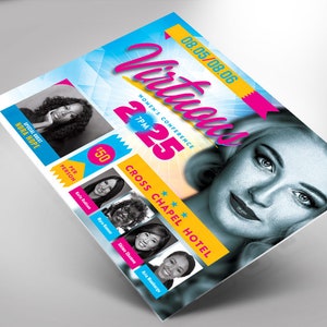 Modelo de Photoshop para folheto de conferência feminina (11x8,5 e 7x5)