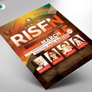 Church Flyer Template Christ is Risen Easter Publisher and Word (11x8.5 and 7x5)