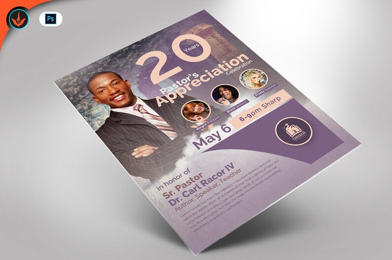 Modern Pastors Appreciation Flyer 2 Photoshop Template 4x6 - Etsy