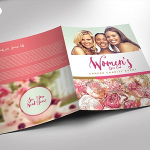 Event Program Template Women's Day Out Photoshop Bi-Fold 4 Pages 8.5x5.5