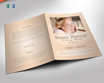 Classic Funeral Program Word 2013  and PUBLISHER Template 8.5x11 and 5.5x8.5 (8 pages)