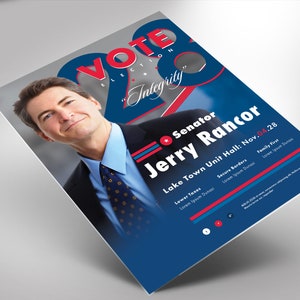 Political Flyer Photoshop Template 11  (8.5x11 and 4x6)