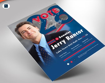 Political Flyer Photoshop Template 11  (8.5x11 and 4x6)