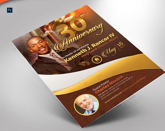 Church Anniversary Flyer Template Photoshop Template 4x6