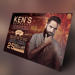 Barbecue Flyer Photoshop Template 6x4