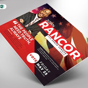 Political Flyer Template Publisher and Word 11x8.5 and 7x5