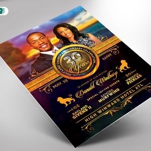 Church Anniversary Flyer Template Royal  Publisher and Word (8.5x11 and 5.5x8.5)