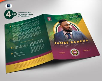 Church Anniversary Program PHOTOSHOP Template (8.5x11 and 5.5x8.5)  4 pages