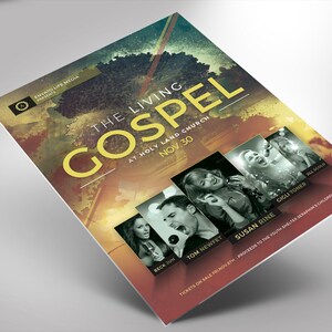 Modelo de Photoshop para folhetos de igrejas O Evangelho Vivo 4x6
