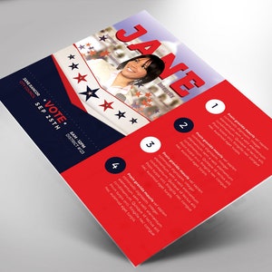 Political Flyer Photoshop Template Vote Jane  11.5x8.5 and 6x4 Mailer back and front