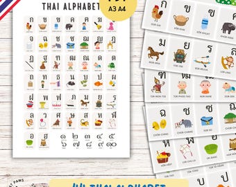Thai Alphabet & Numbers Flashcards: Printable Learning Cards (PDF)