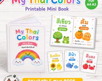 Printable Thai Colors Mini Book for Beginners (PDF Download)