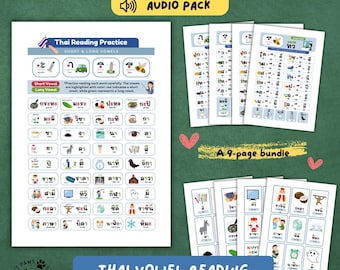 Thai Vowel Reading Pack – Chart + Flashcards + Audio | Learn to Blend Thai Sounds Naturally