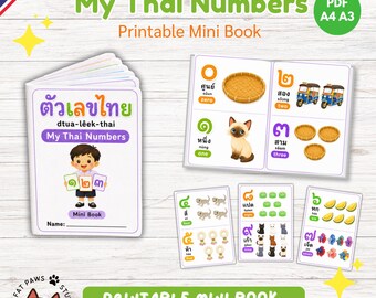 Printable Thai Numbers Mini Book for Beginners (PDF Download)