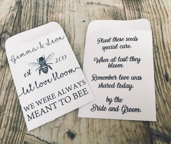 10 PERSONALISED SEED PACKETS WEDDING DAY FAVOURS VINTAGE DECORATIONS BRIDE GROOM 10 PERSONALISED SEED PACKETS WEDDING DAY FAVOURS VINTAGE DECORATIONS BRIDE GROOM