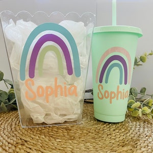 Set di snack personalizzati - serata cinema-appuntamento notturno - popcorn - scatola di popcorn personalizzata con tazza fredda Scatola di popcorn riutilizzabile personalizzata