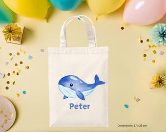 Fête à thème sous la mer Sacs de fête d'anniversaire pour enfants respectueux de l'environnement, sacs de fête réutilisables mini sacs fourre-tout, sacs de fête personnalisés, sac de fête