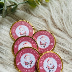 5 x Calcetín navideño personalizado con forma de elfo, Papá Noel y muñeco de nieve. Monedas de chocolate para rellenar. Caja de Nochebuena. Cesta de chocolate navideña.