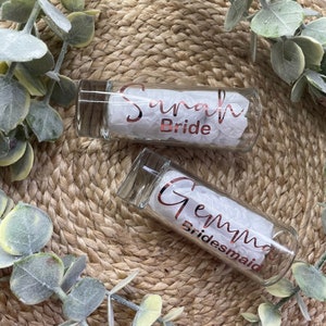 Personalised shot glasses, wedding shot glasses, bridesmaid gifts, wedding favours, hen party favour