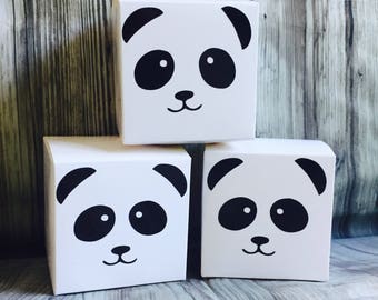 panda party, panda cup cake boxes, panda party favours, panda loot bags