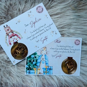 Nice List Medal - Christmas Medal - Nice List Certificate Medal - Christmas Eve Box Filler - Party Fillers - Christmas Gifts