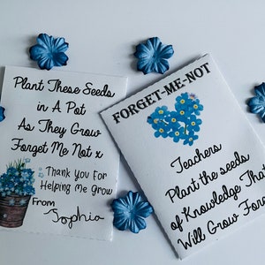 regalo di ringraziamento per l'insegnante, regalo per l'insegnante di fine anno, regalo scolastico, miglior regalo per l'insegnante, semi non ti scordar di me, vaso di fiori per insegnanti,