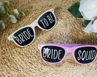 Custom Bride sunglasses, Hen party Sunglasses, Bridal, Bachelorette, Wedding Favor & Wedding Party Sunglasses. Rave Wedding party.