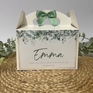 Scatola regalo per matrimonio per bambini Scatola / FOGLIAME DI EUCALIPTO / Scatole per bomboniere personalizzate / Scatola per attività di matrimonio