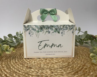 Children’s Wedding gift box Box | EUCALYPTUS FOLIAGE | Personalised favour party boxes | Wedding activity box