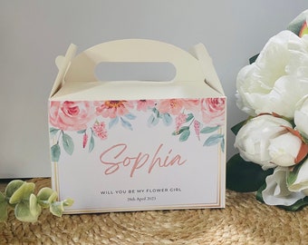 Flower girl wedding gift box. Flower girl proposal box, will you be my Flower girl. Flower girl gift