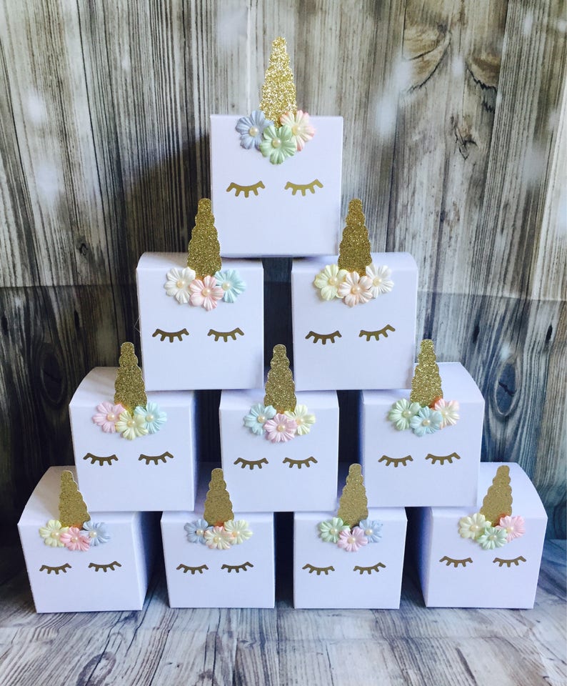 Unicorn cupcake boxes party favours gift boxes/ bags Etsy