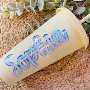 Personalised Matte Travel Tumbler, Cup With Straw | Travel Mug | BPA FREE | Cold Coffee | Gift | Water Bottle | Starbucks Style