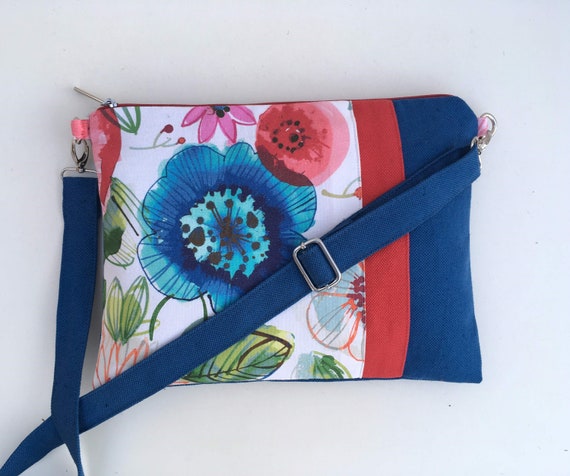 floral canvas crossbody bag