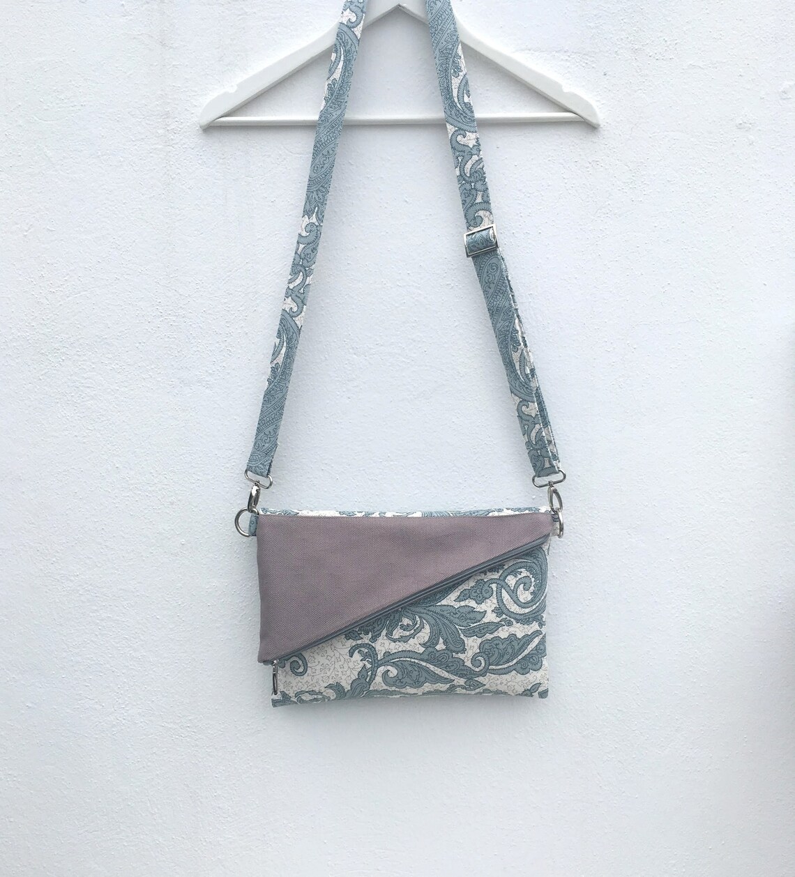Floral Crossbody Bag Foldover Bag Canvas Crossbody Purse Etsy
