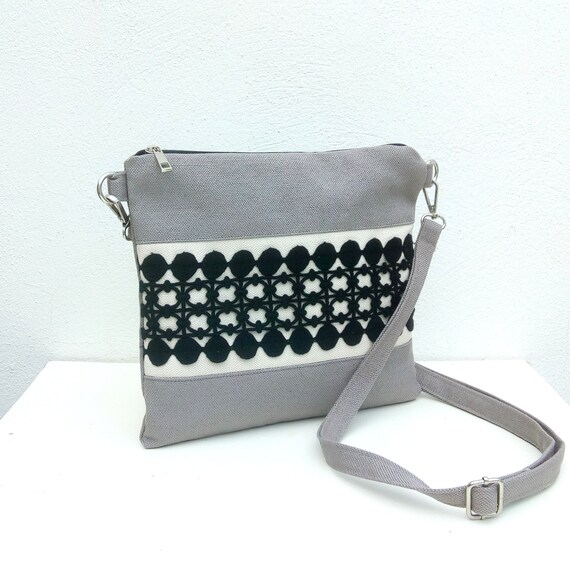 black canvas crossbody purse