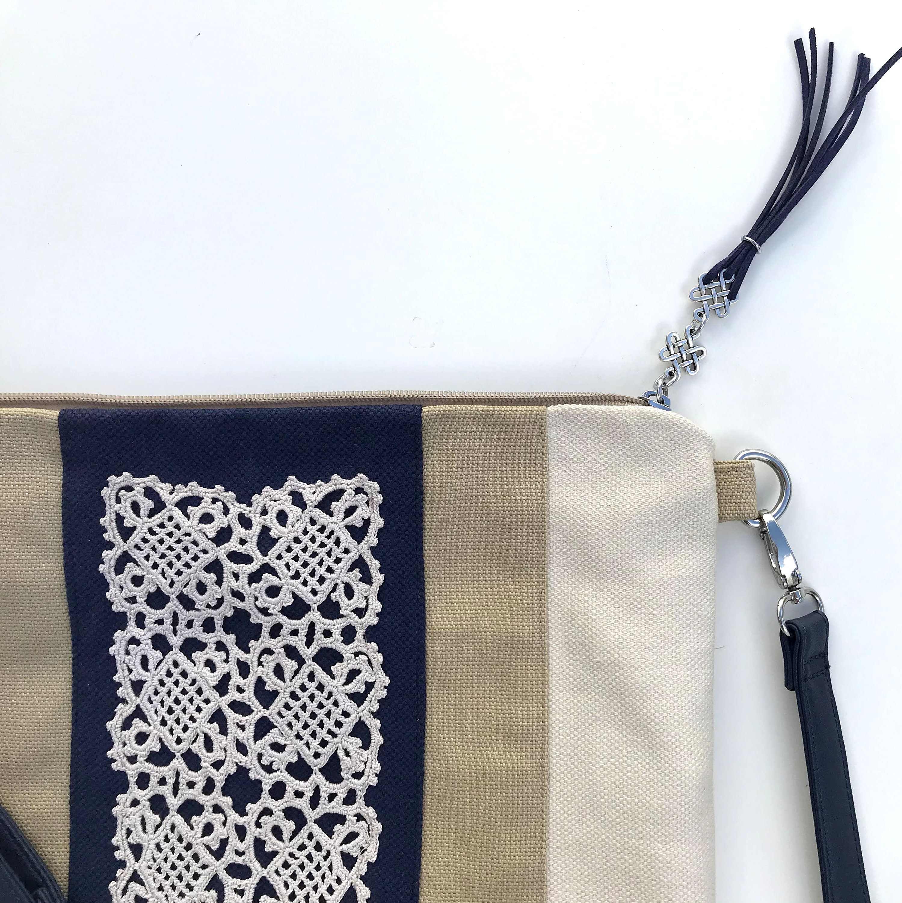 Woman Crossbody Bag Canvas Shoulder Bag Crochet Lace Bag Etsy UK