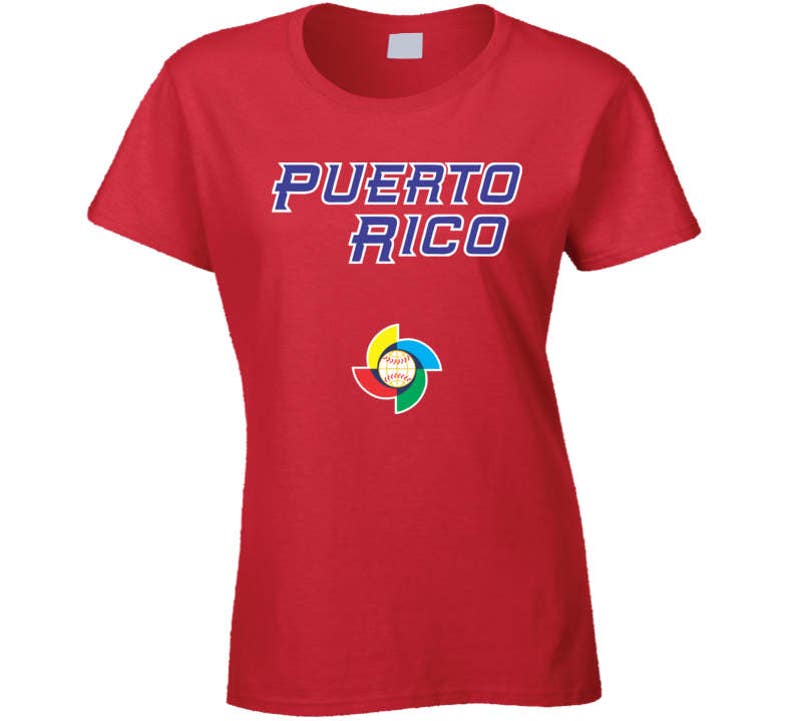 Puerto Rico Wbc World Baseball Classic Ladies Red T Shirt Etsy