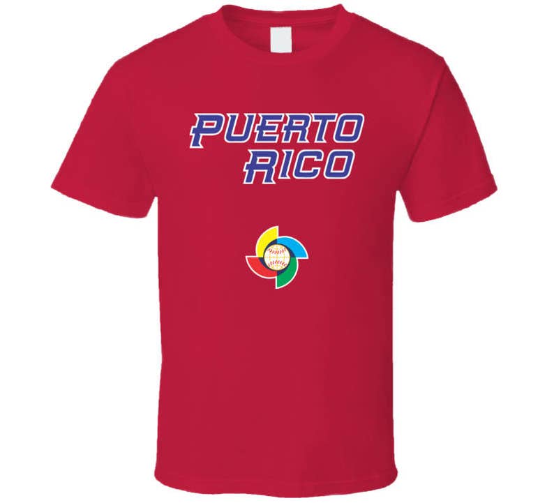 Puerto Rico Wbc World Baseball Classic Red T Shirt Etsy