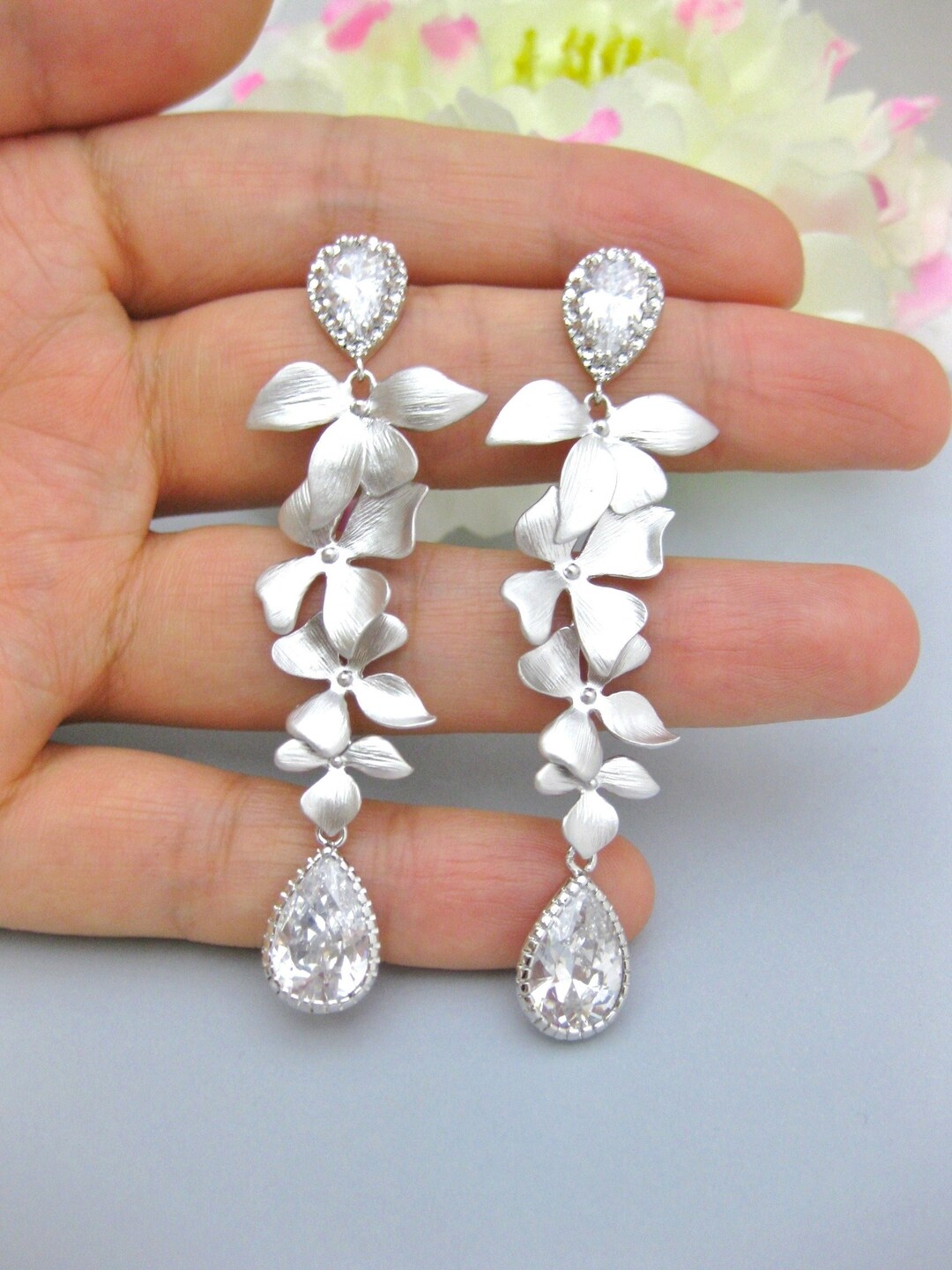 Pendenti Perla Rosa Orecchini Pendenti A Goccia Con Perla - Gancio - Foto 5