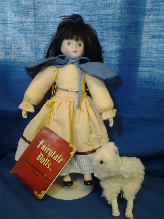 mary had a little lamb porcelain doll